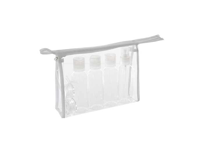 Lot de 7 flacons de voyage avec trousse