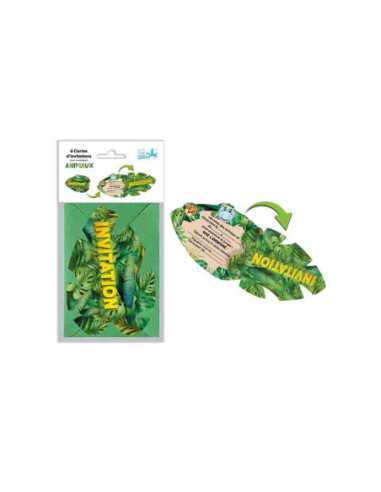 CARTES D'INVITATION X6 ANIMAUX