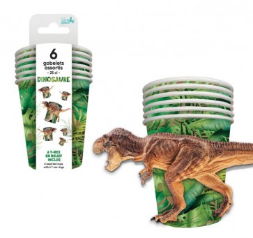GOBELETS 25CL X6 DINOSAURE